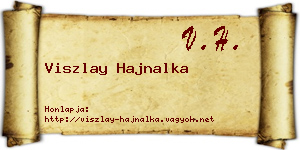 Viszlay Hajnalka névjegykártya